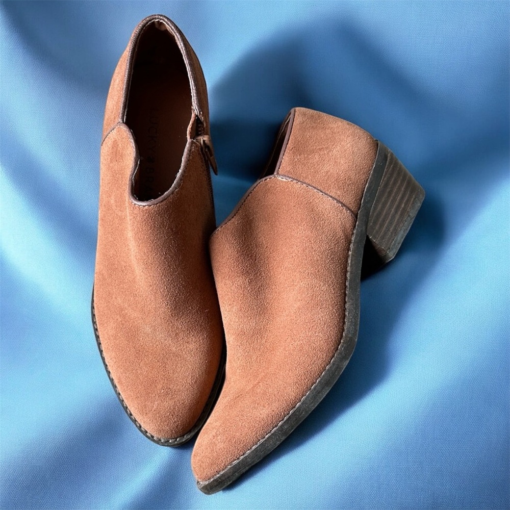 Lucky Brand Brown Suede Ankle Booties